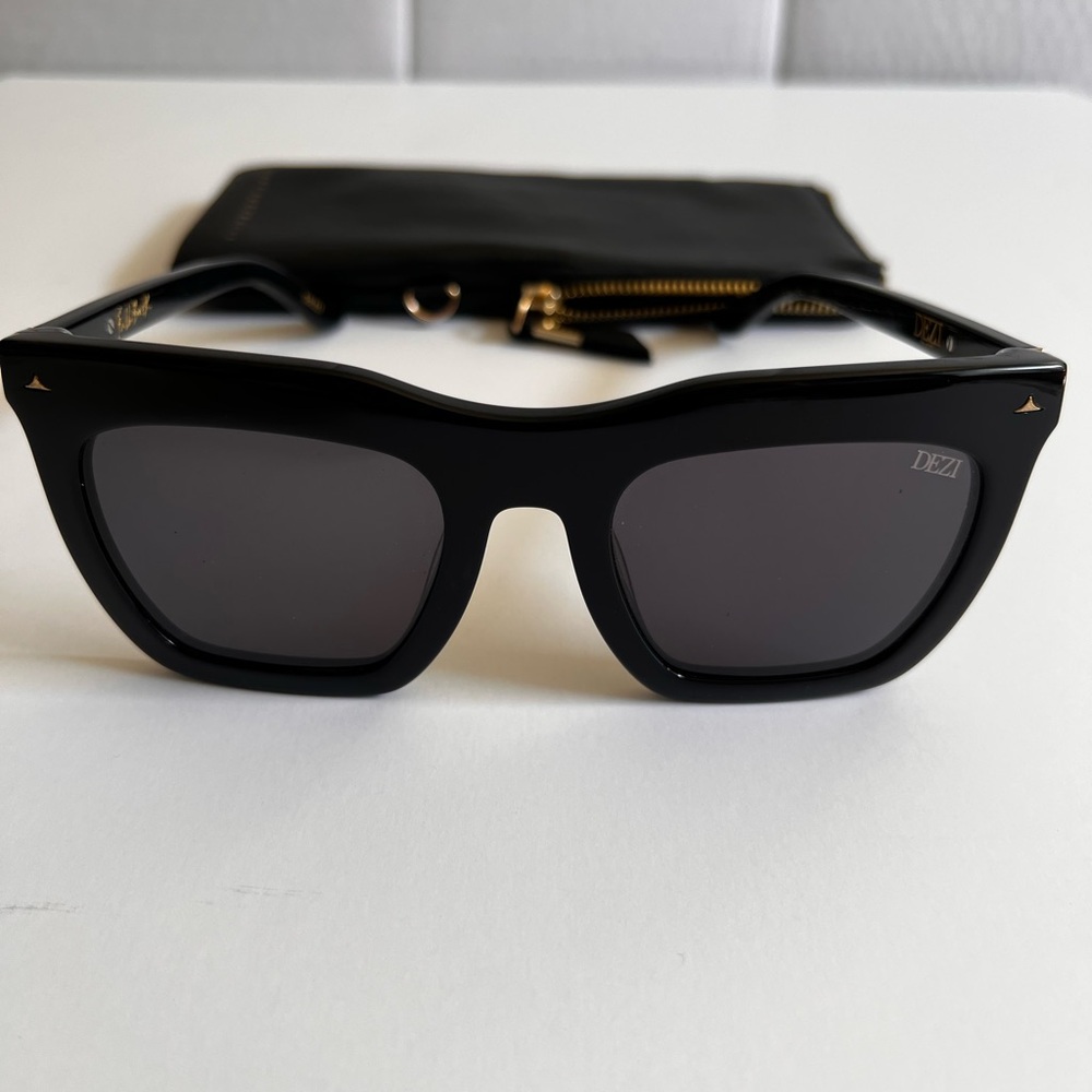 Quay Australia Black Sunglasses with Gold Accents